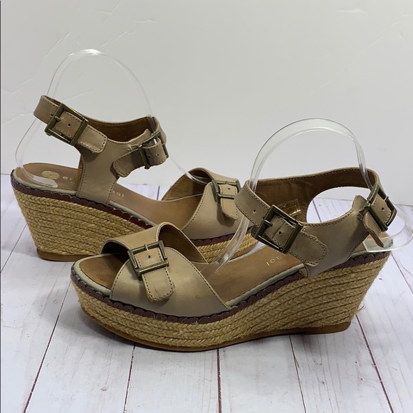 Eric Michael espadrille platform leather sandals - Picture 1 of 8
